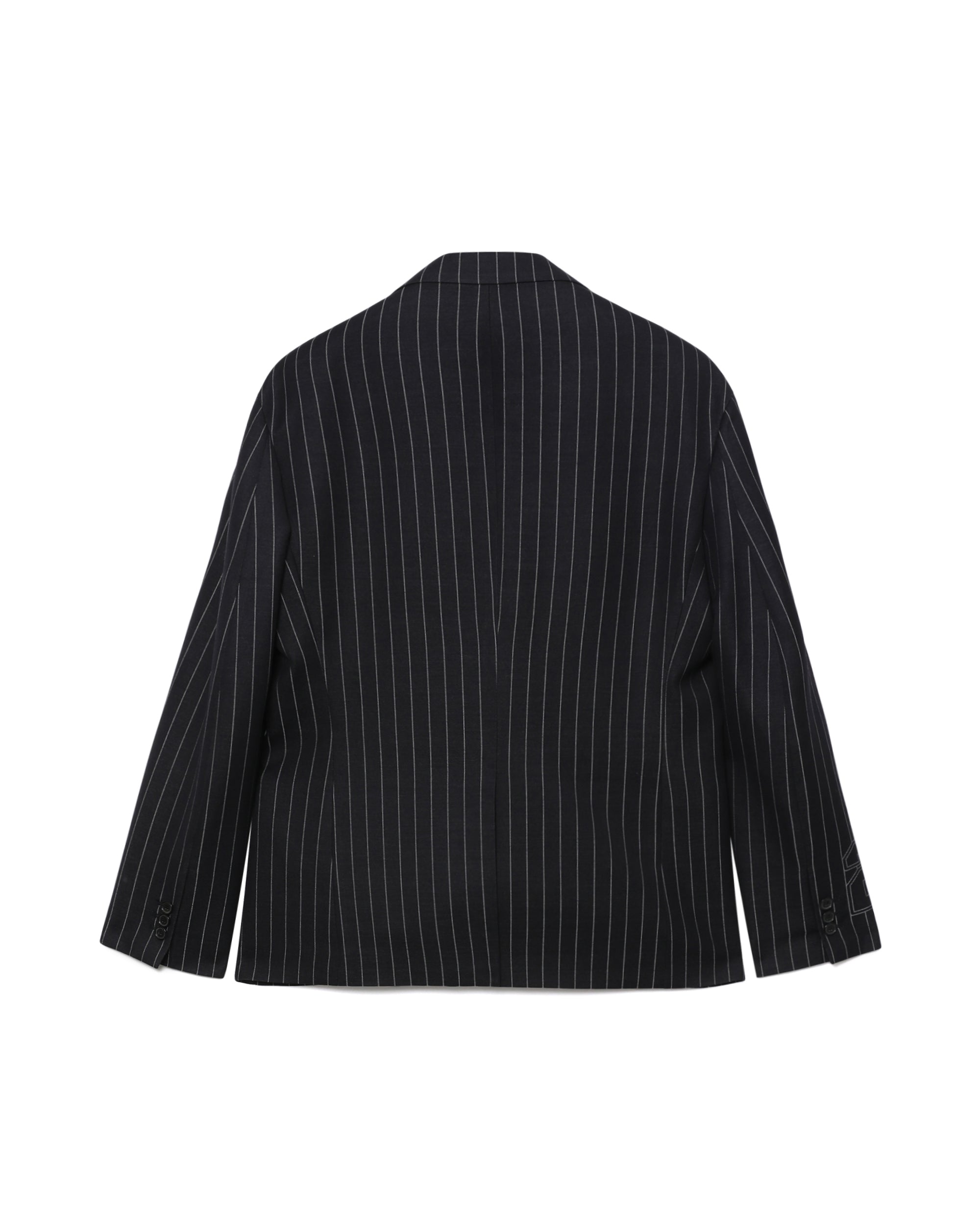 Pinstripe wool-blend slim blazer