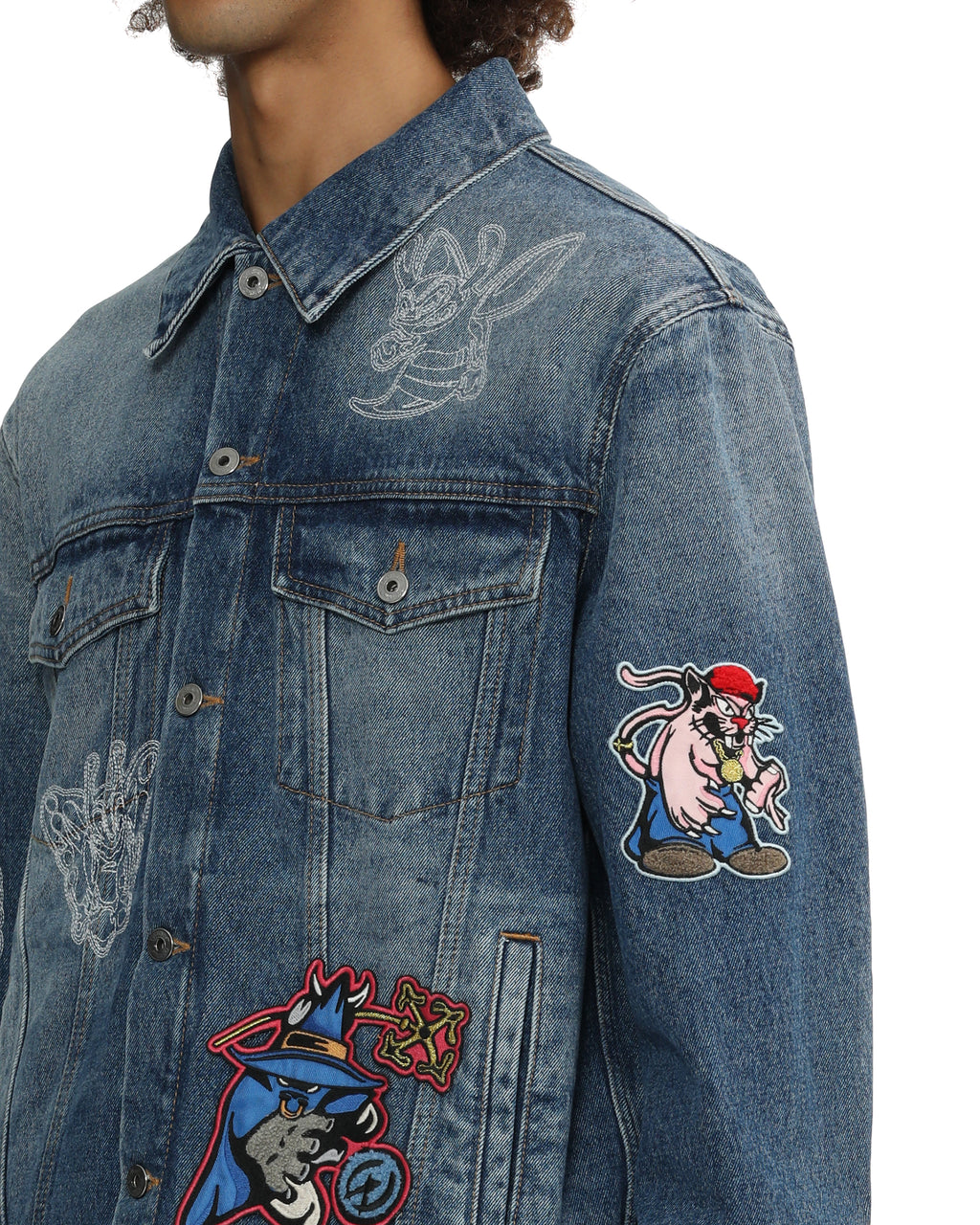 Patch denim jacket