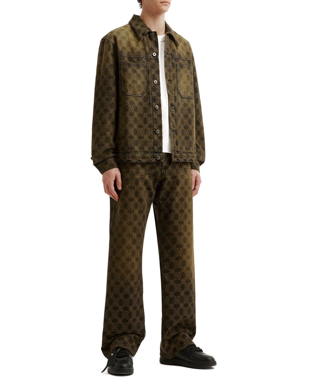 Printed collared jacket
