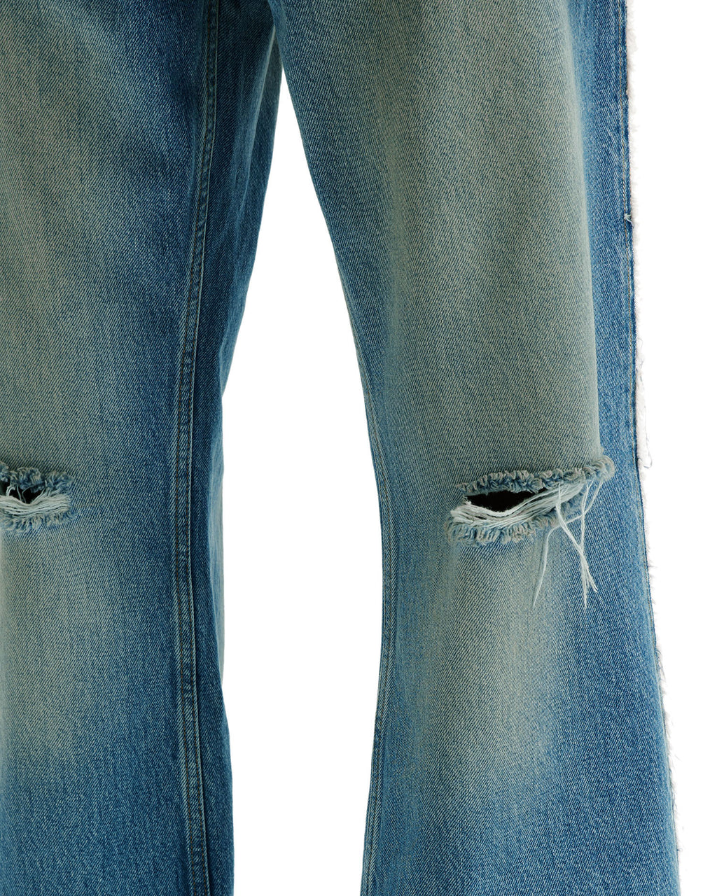 Distressed flared jeans