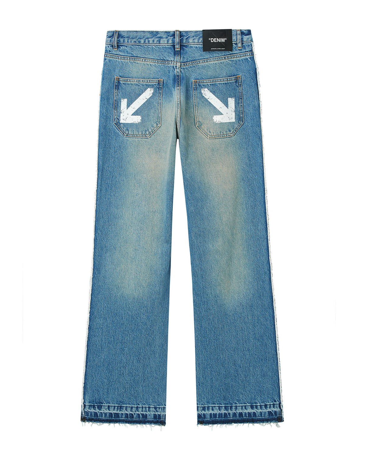 Distressed flared jeans