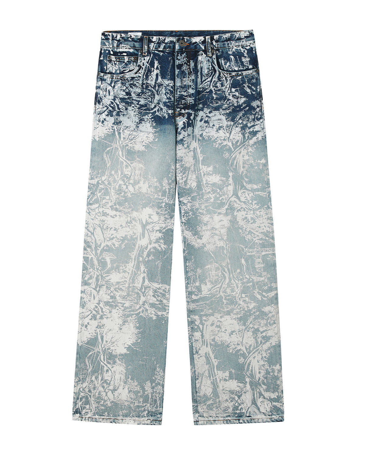 Printed straight leg jeans