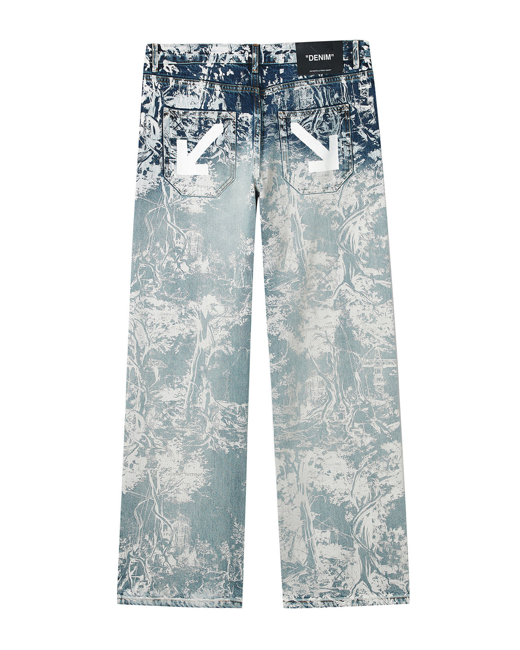 Printed straight leg jeans