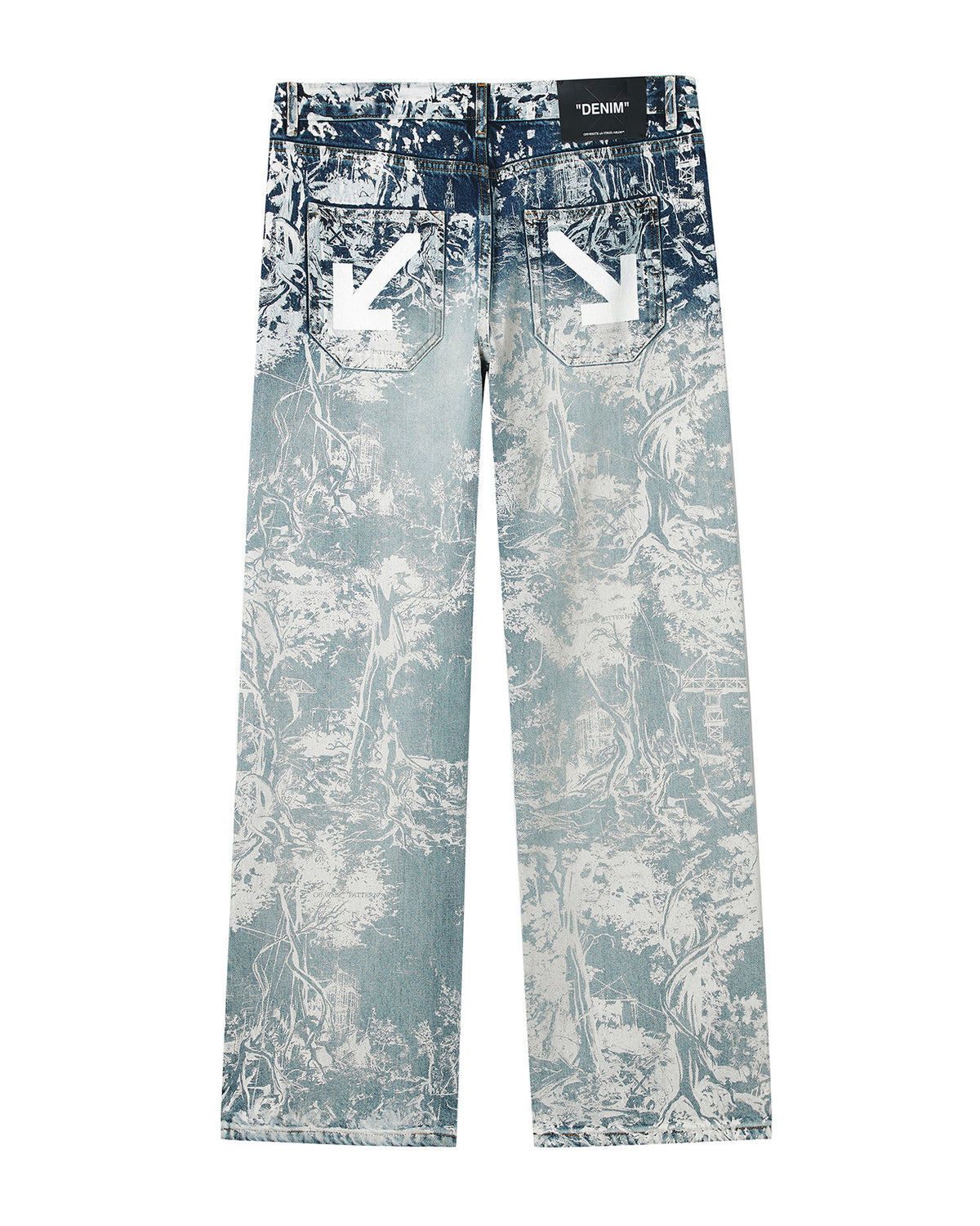 Printed straight leg jeans