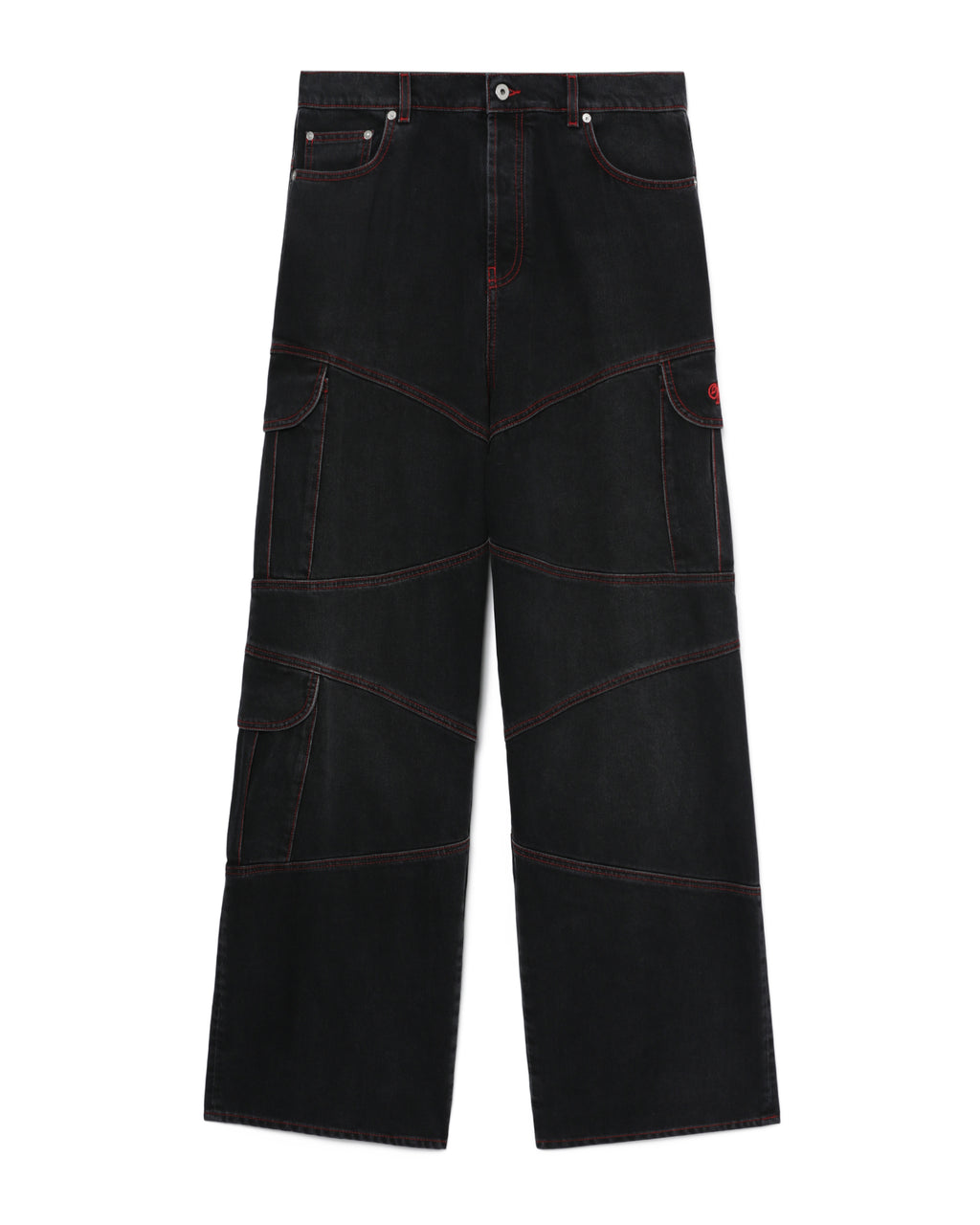 Panelled cargo jeans