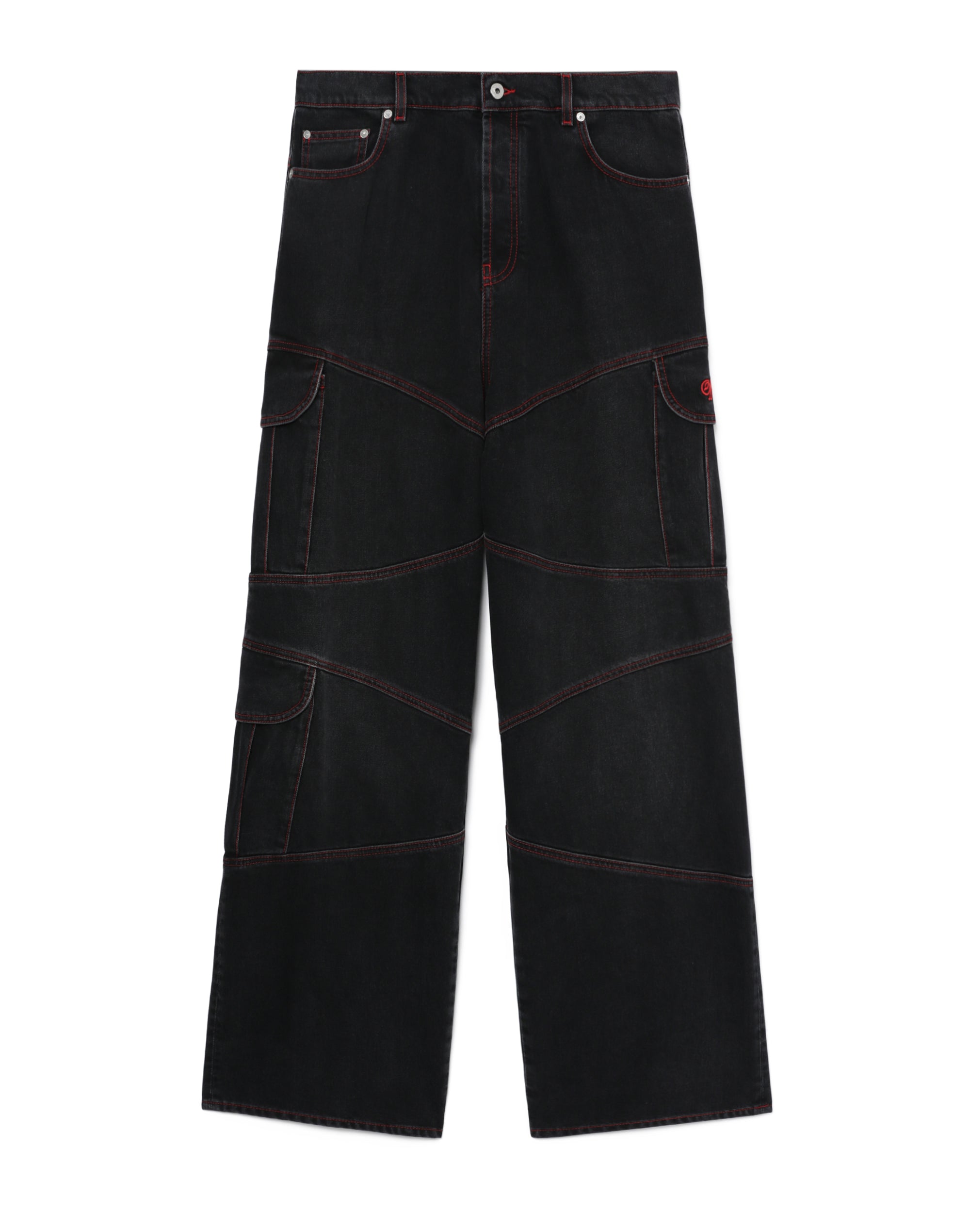 Panelled cargo jeans