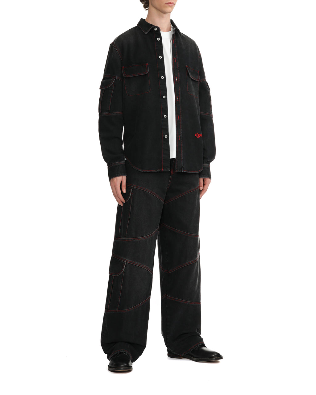 Panelled cargo jeans