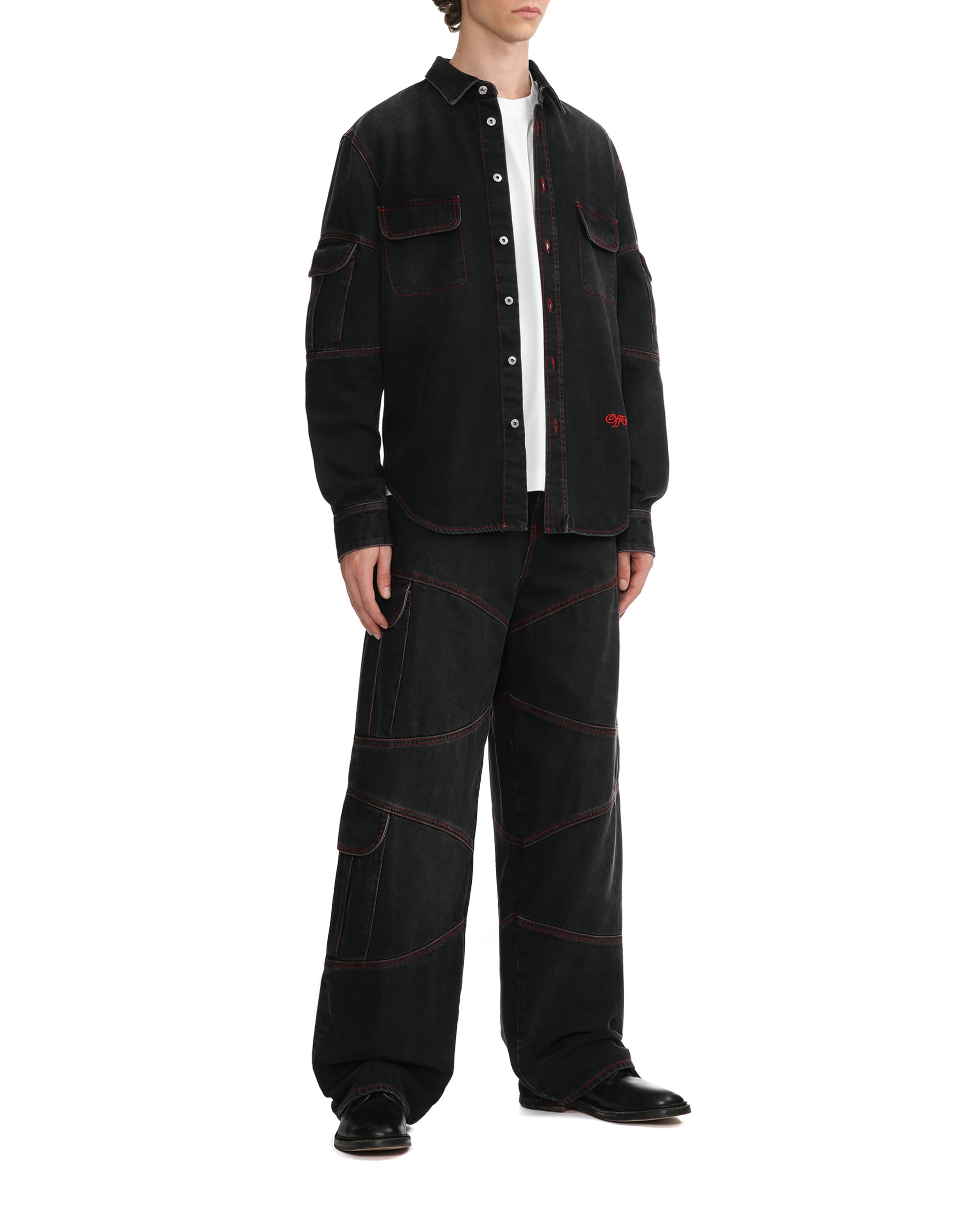 Panelled cargo jeans