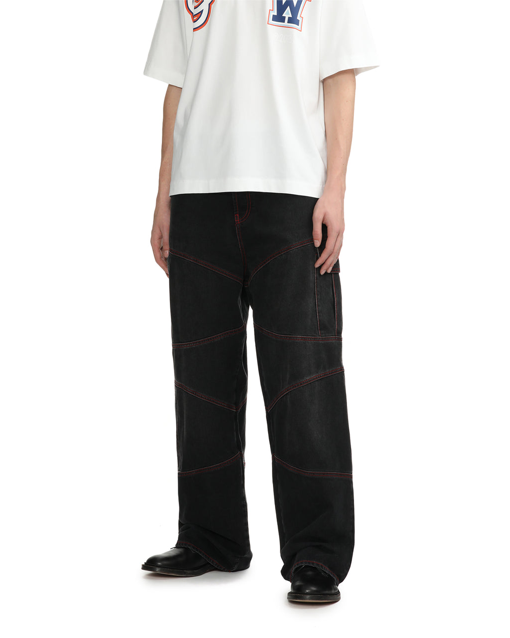 Panelled cargo jeans