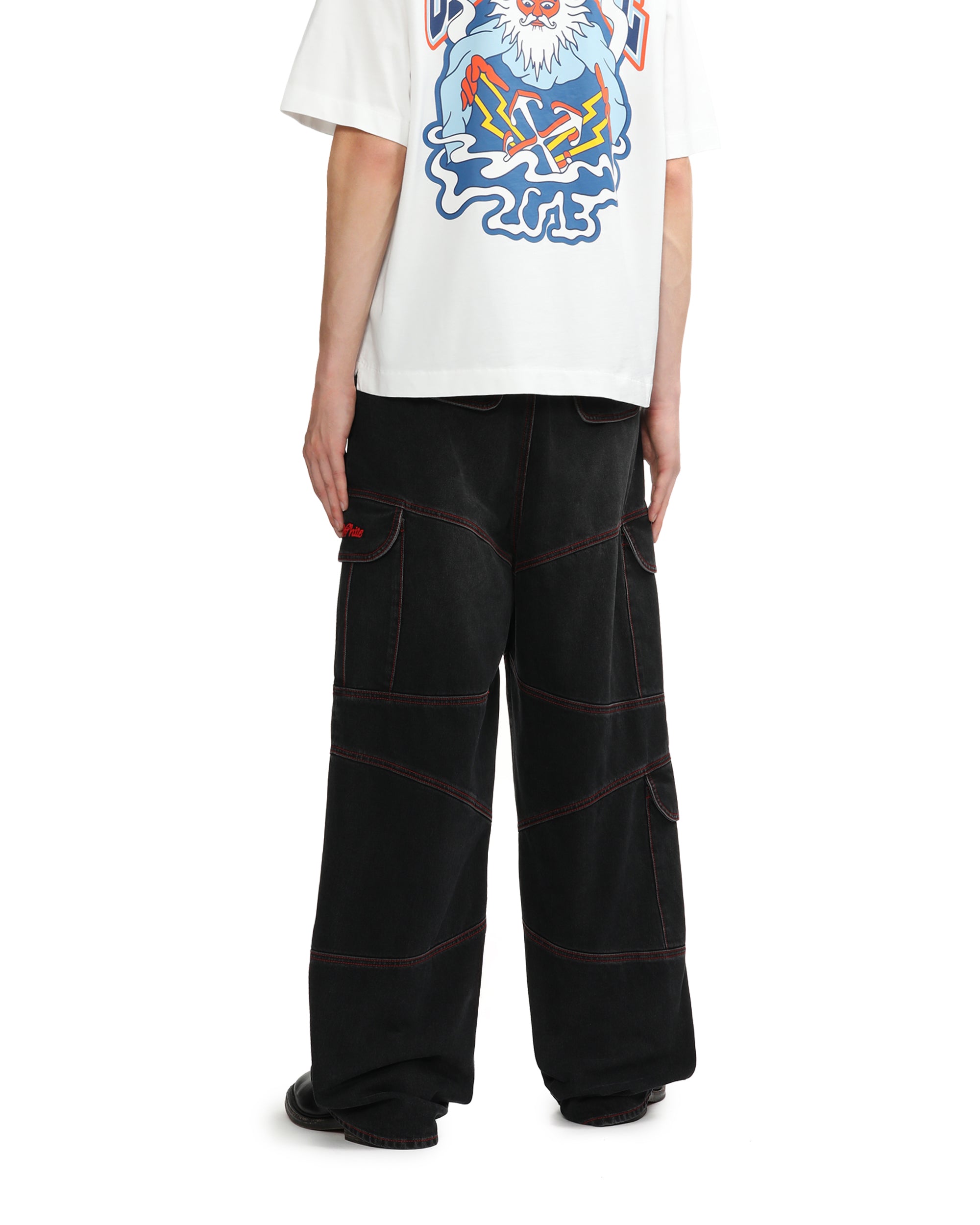 Panelled cargo jeans