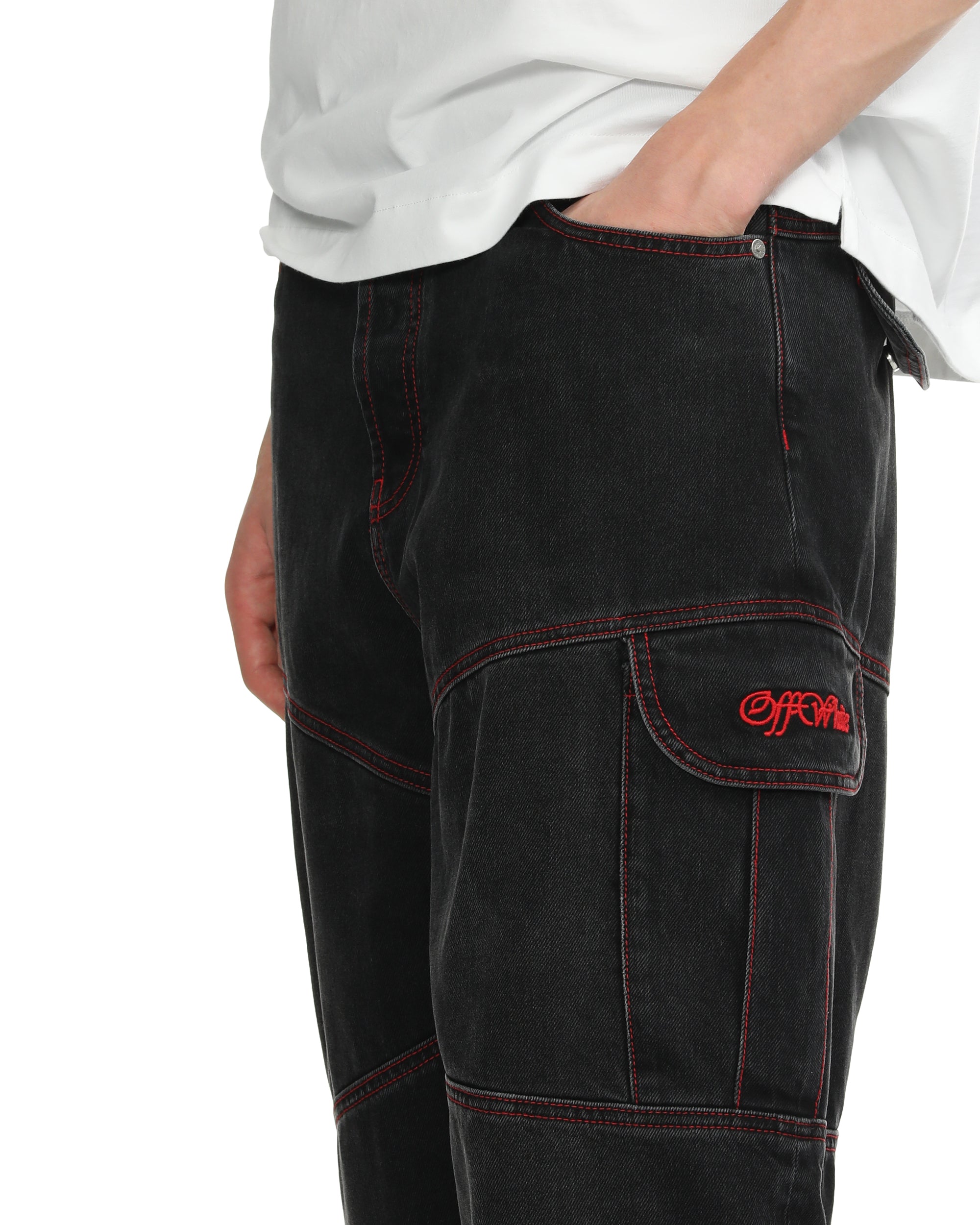 Panelled cargo jeans