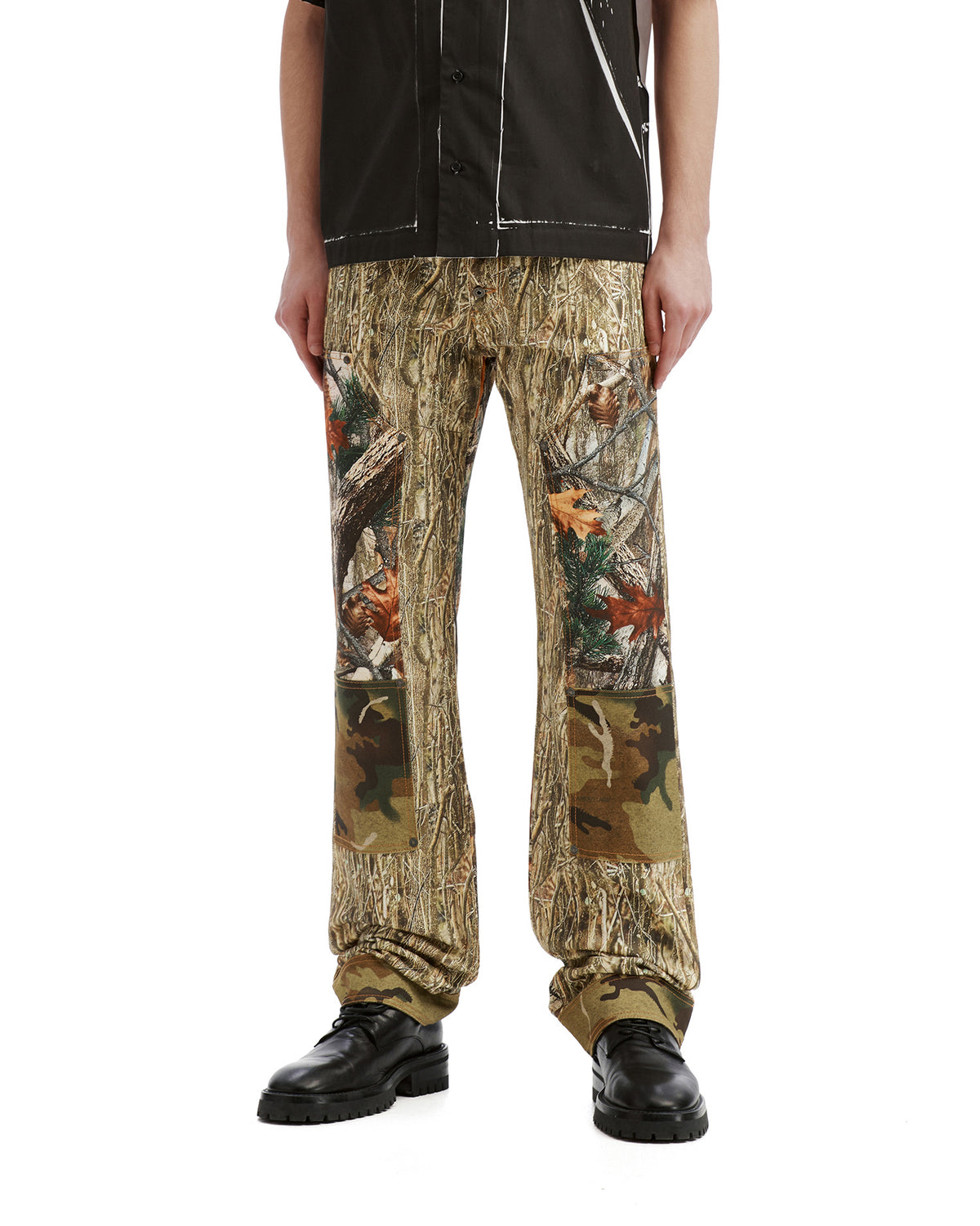 Camo patchwork jeans