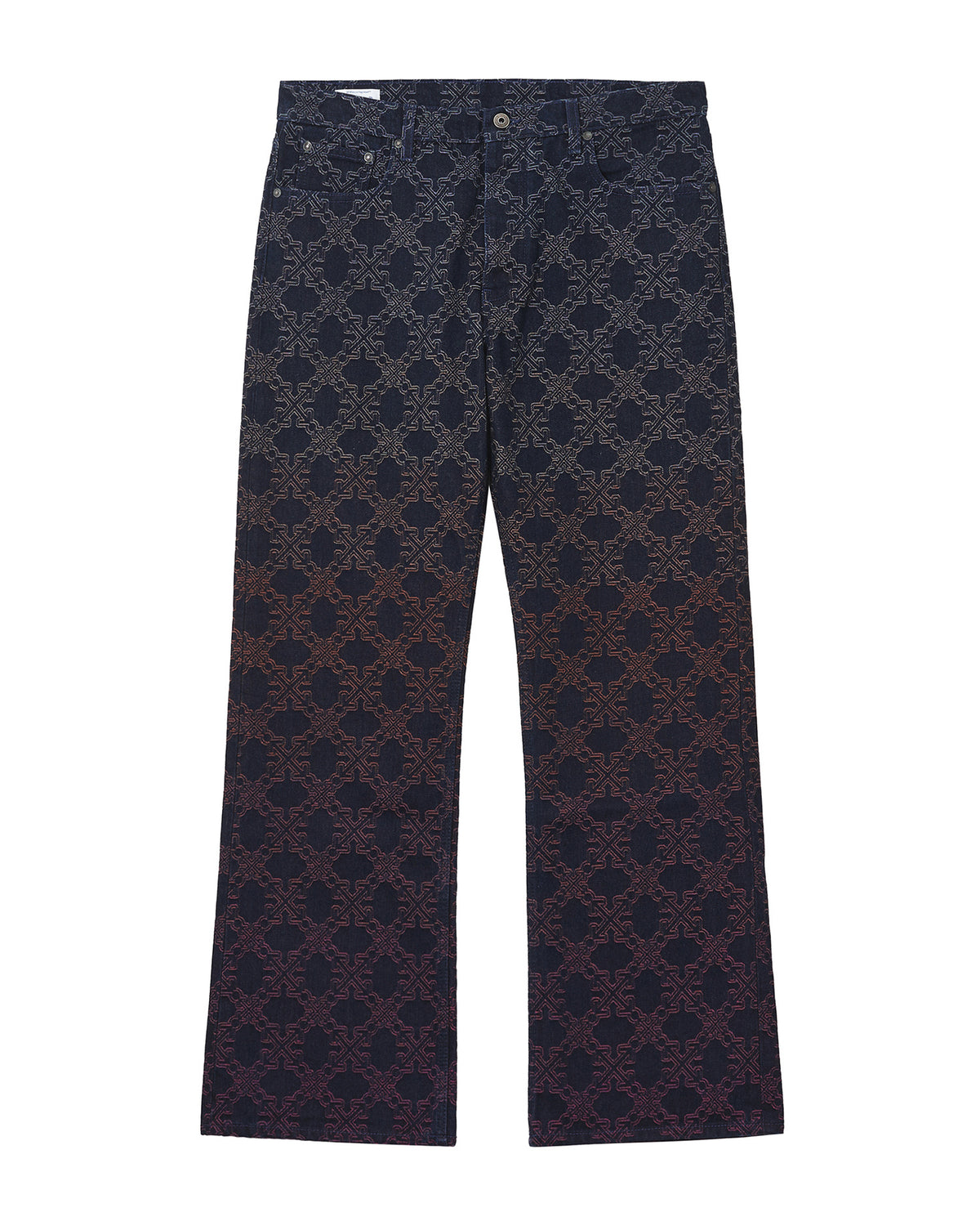Patterned straight-leg pants