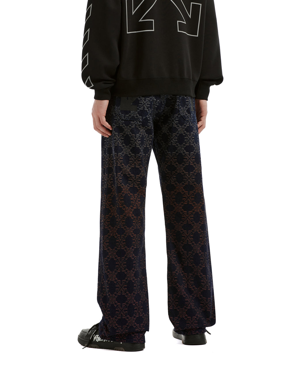 Patterned straight-leg pants
