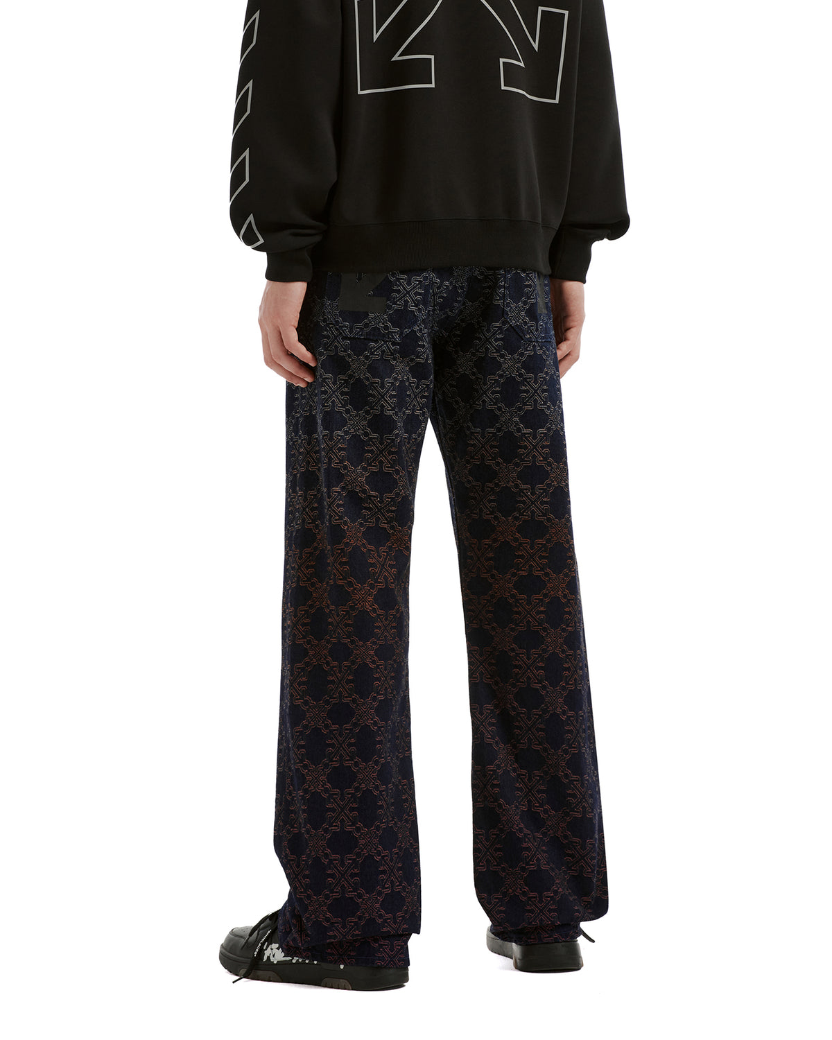 Patterned straight-leg pants