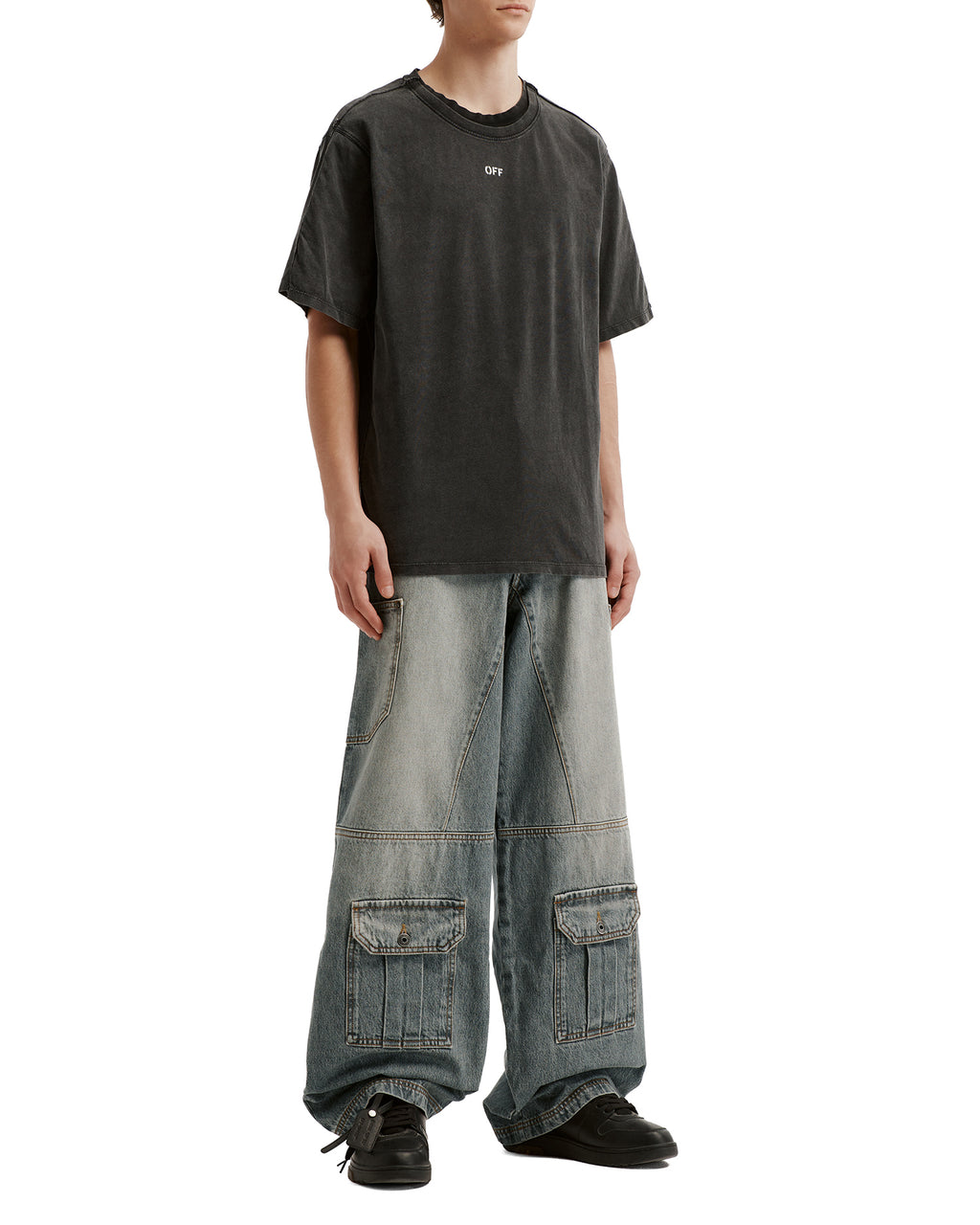 Cargo denim jeans
