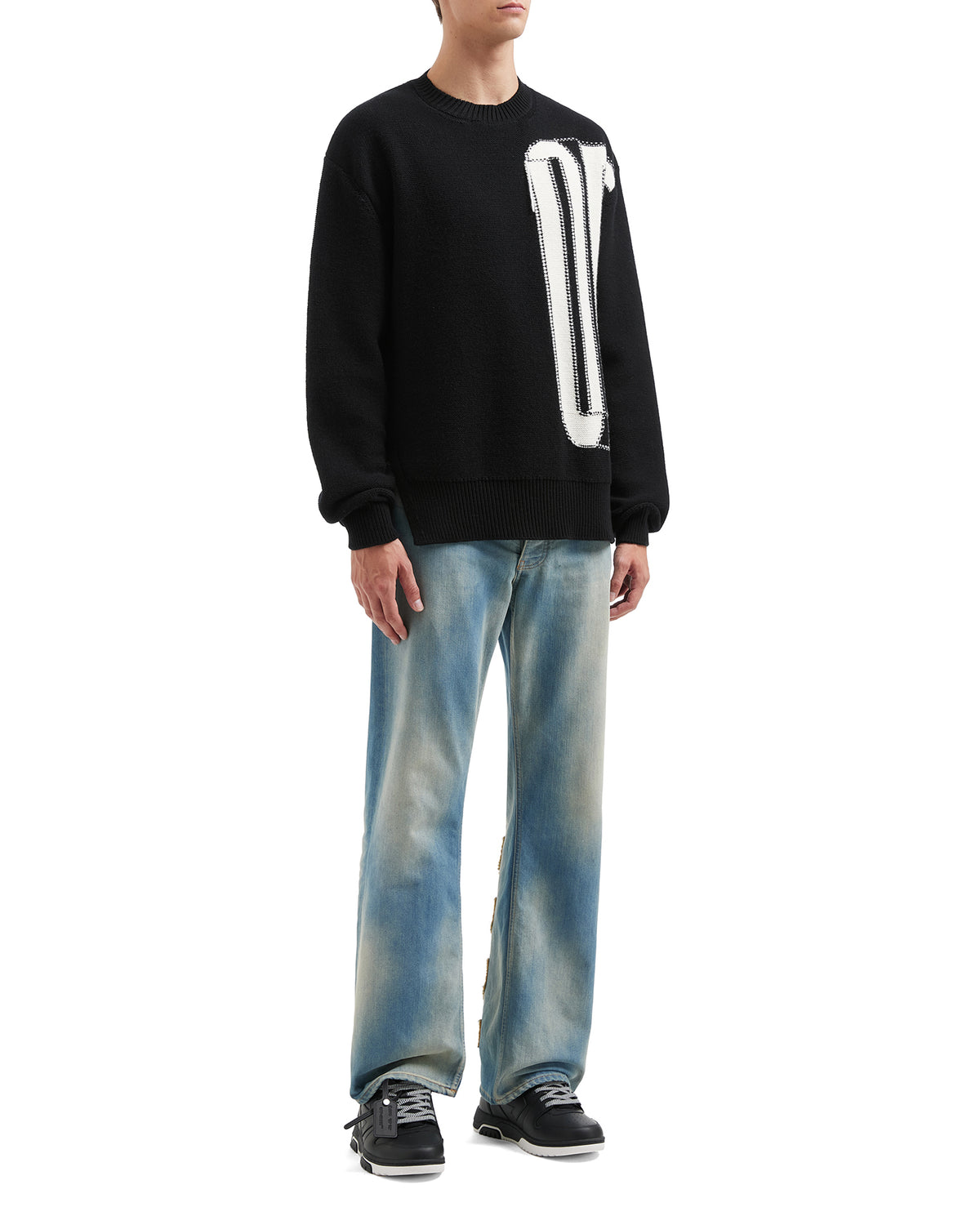 Graphic intarsia jumper