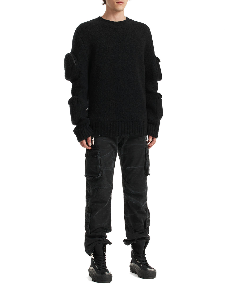 Round pocket knitted shirt