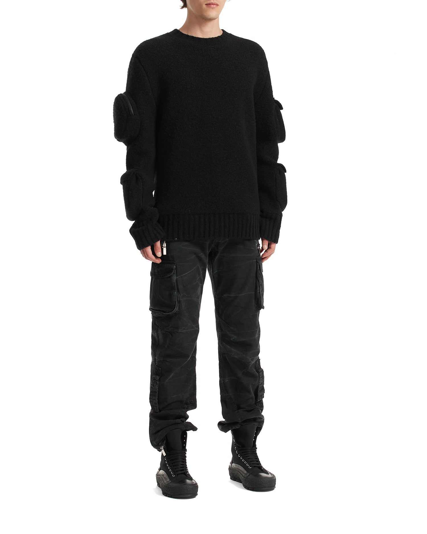 Round pocket knitted shirt