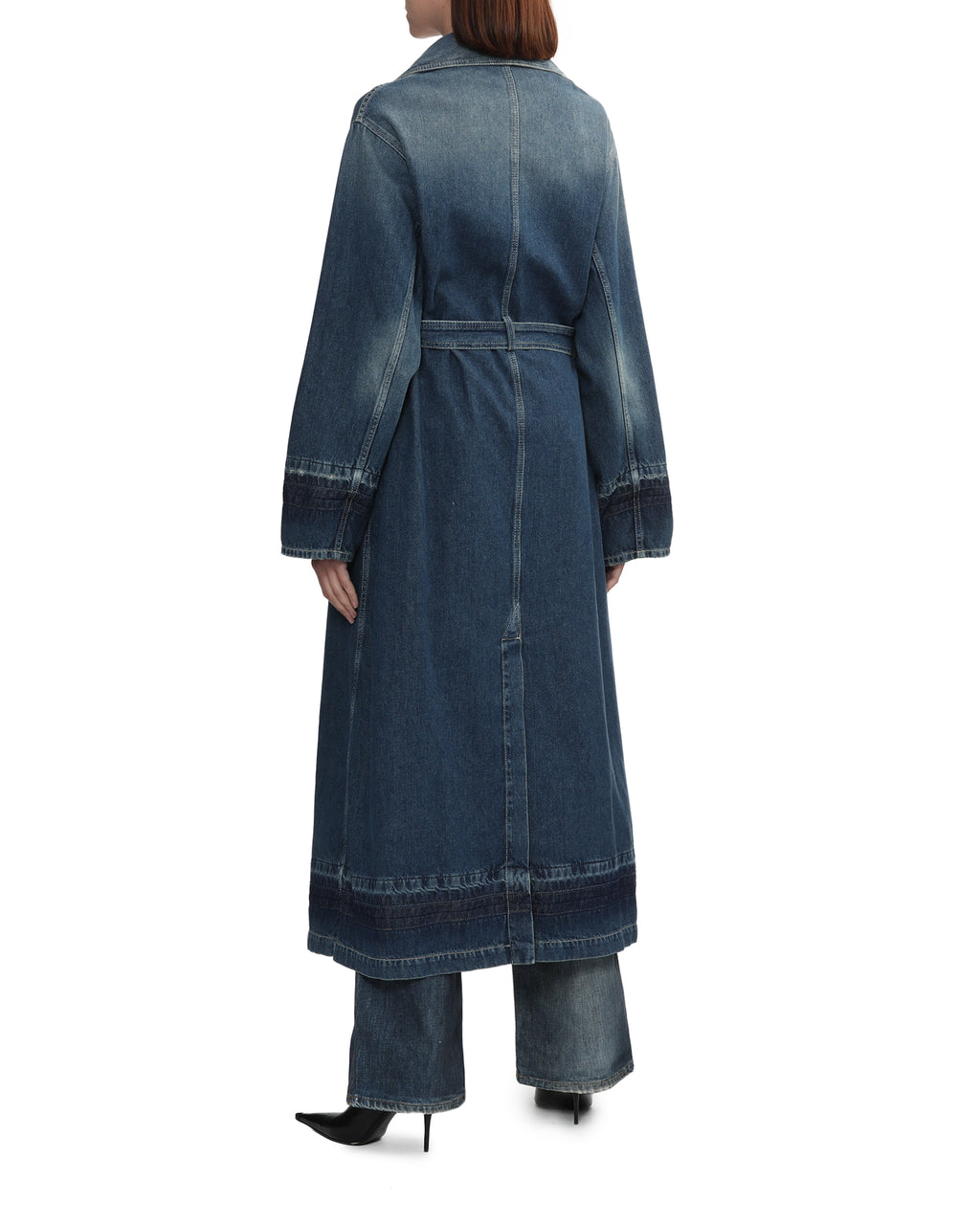 Denim trench coat
