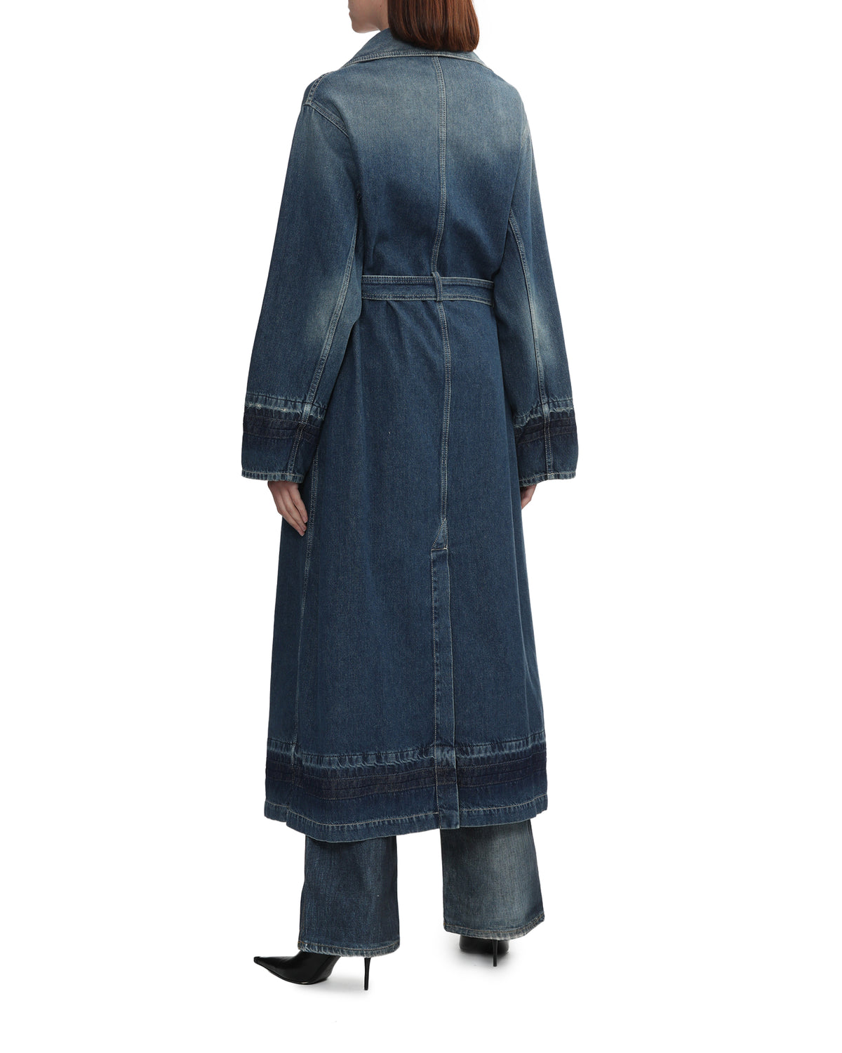 Denim trench coat