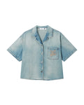 Denim short sleeve shirt