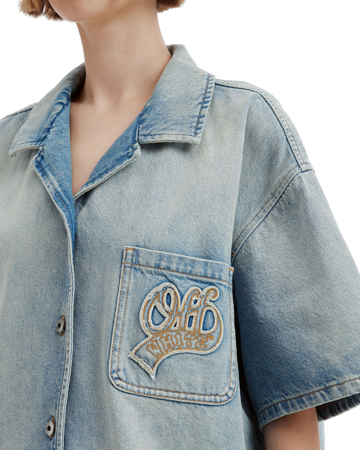 Denim short sleeve shirt