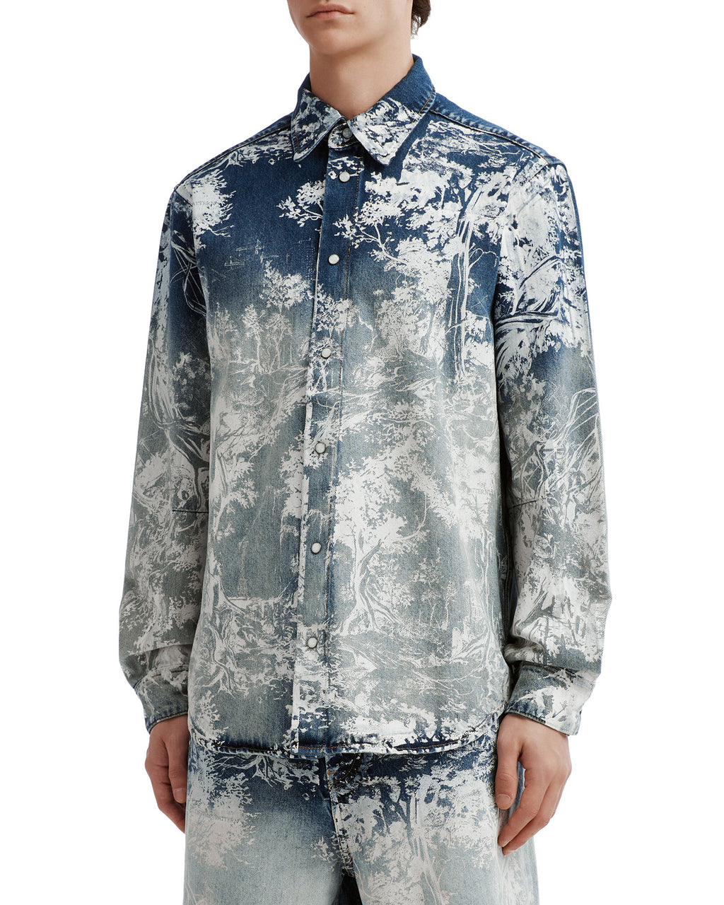 Printed denim shirt