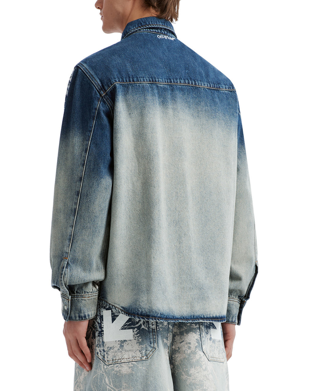 Printed denim shirt