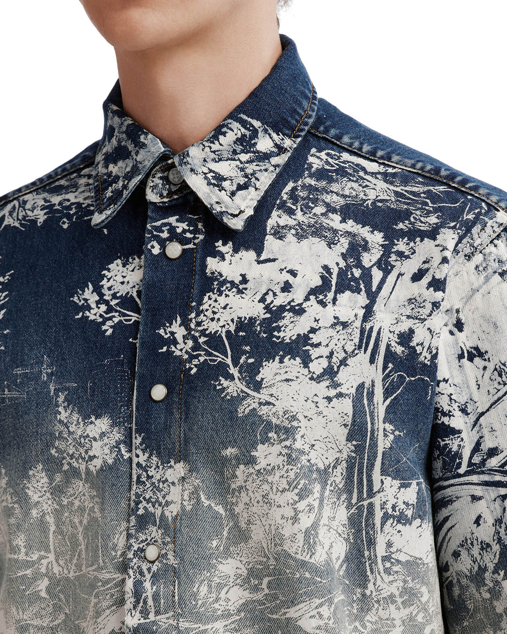 Printed denim shirt