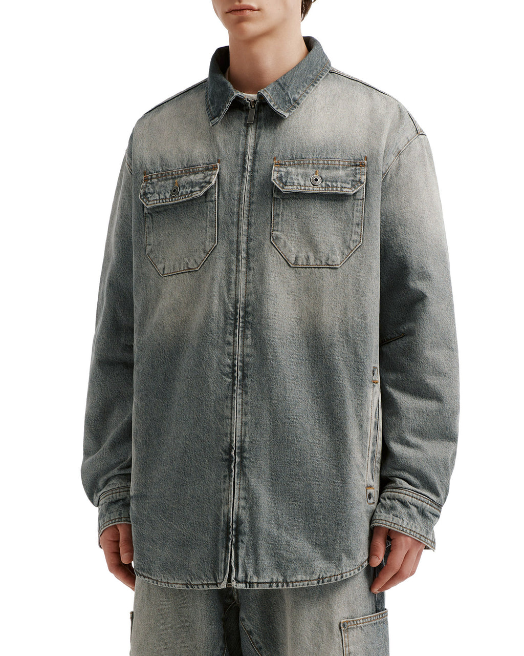 Zip denim jacket