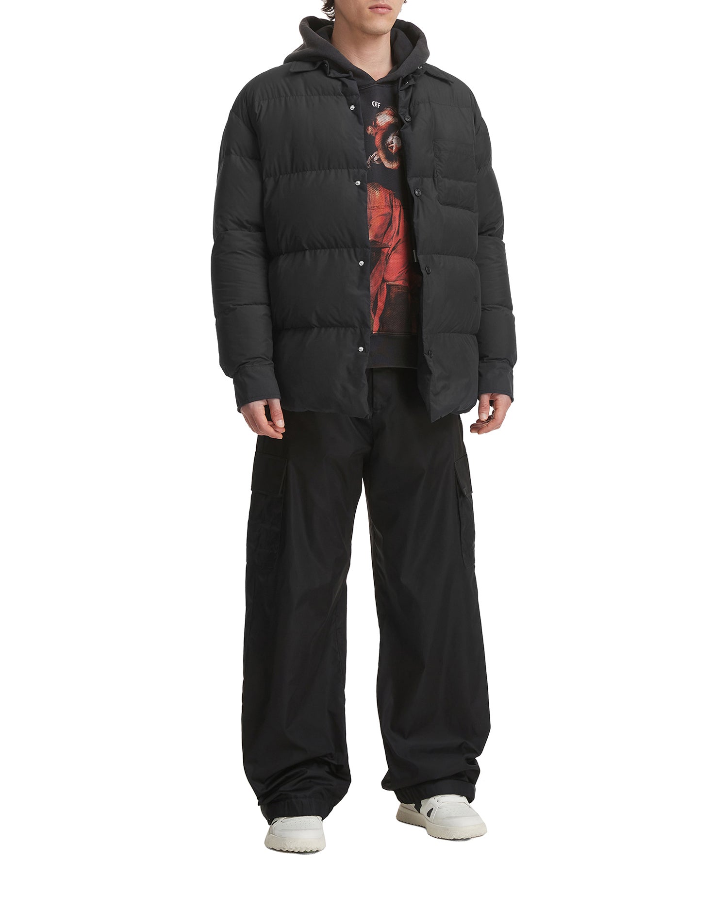 Down nylon shirt jacket