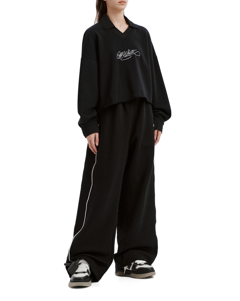 Polo-style sweatshirt