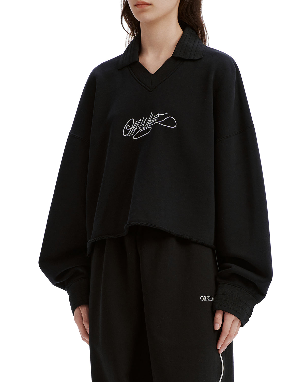 Polo-style sweatshirt