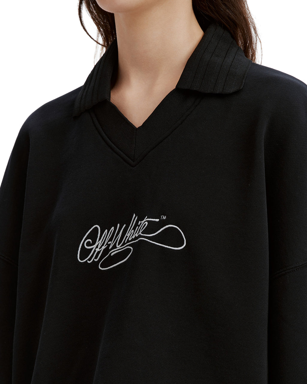Polo-style sweatshirt