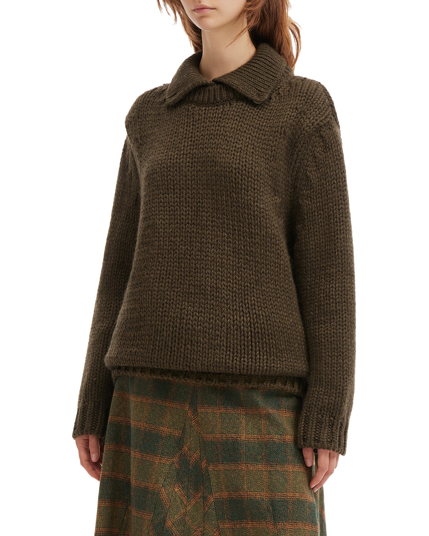 Collar knit sweater