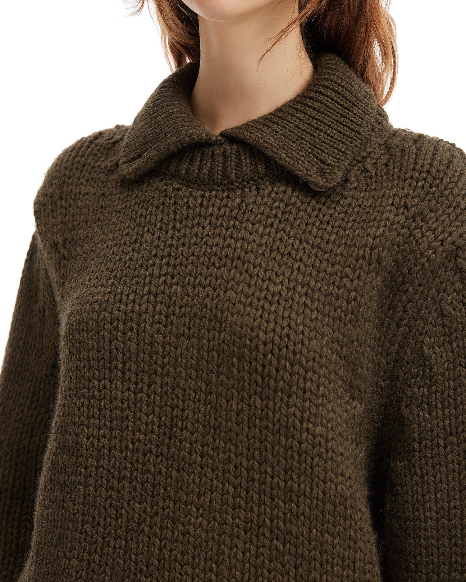 Collar knit sweater