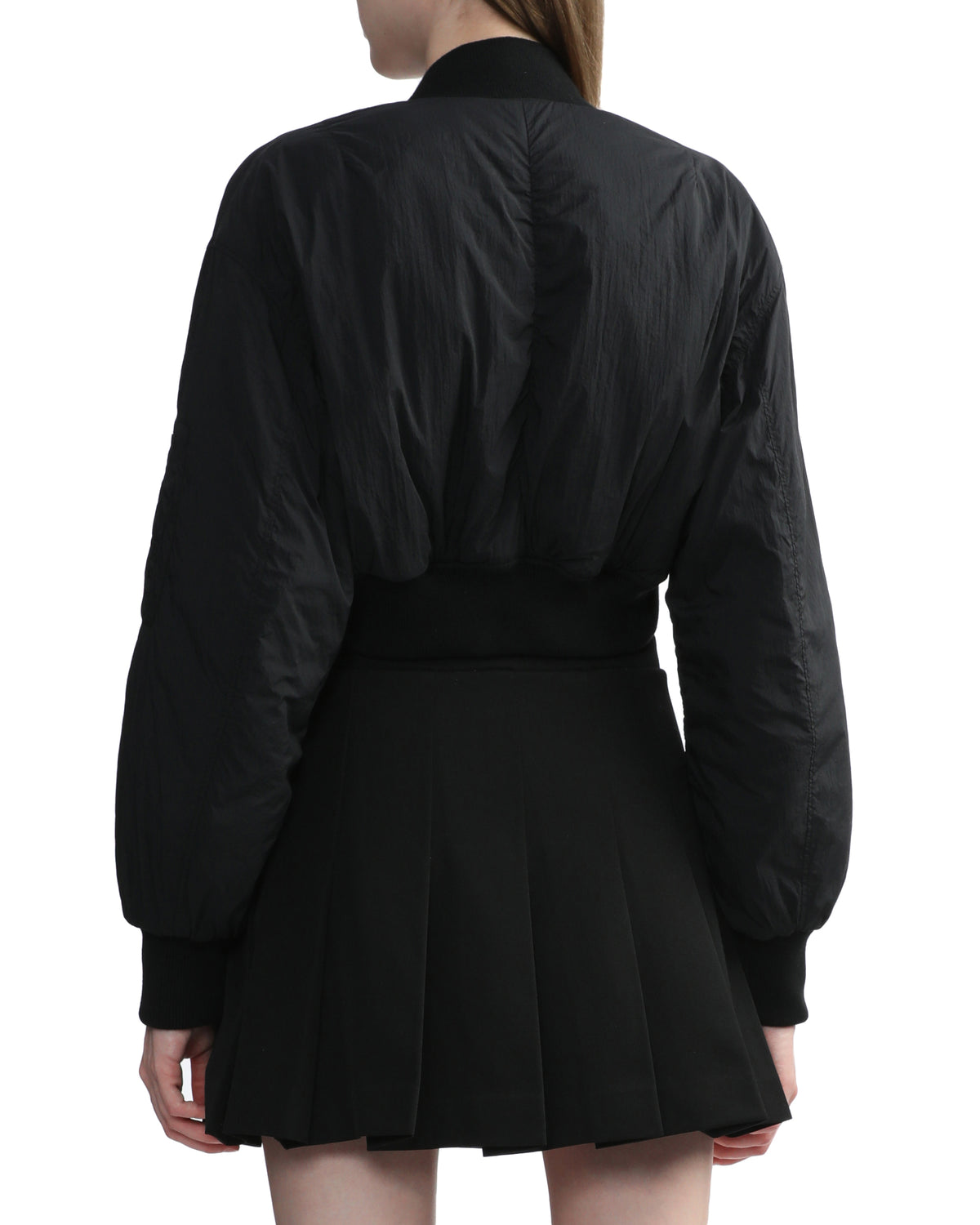 Nylon cropped bomber jacket