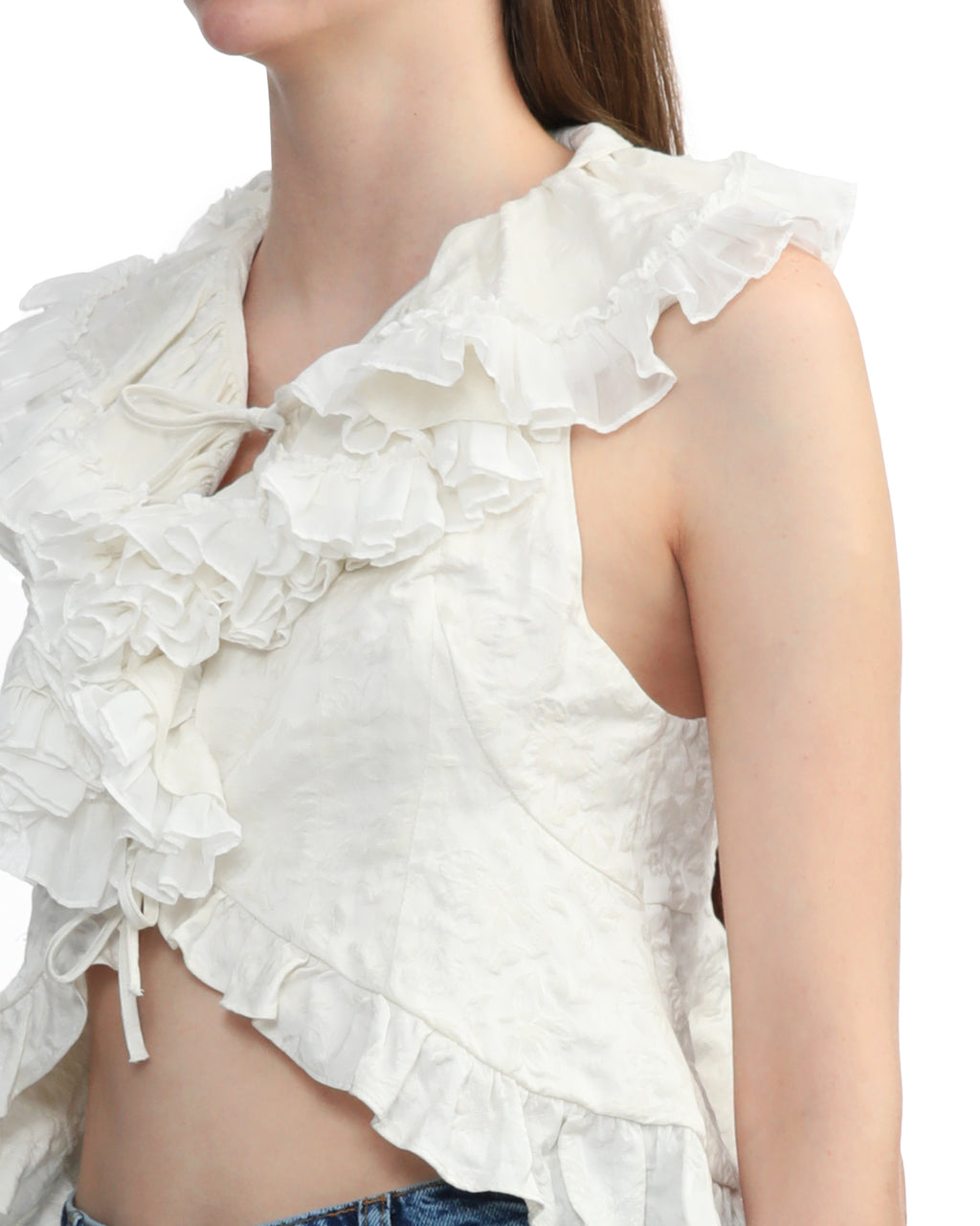 Jacquard cropped gilet