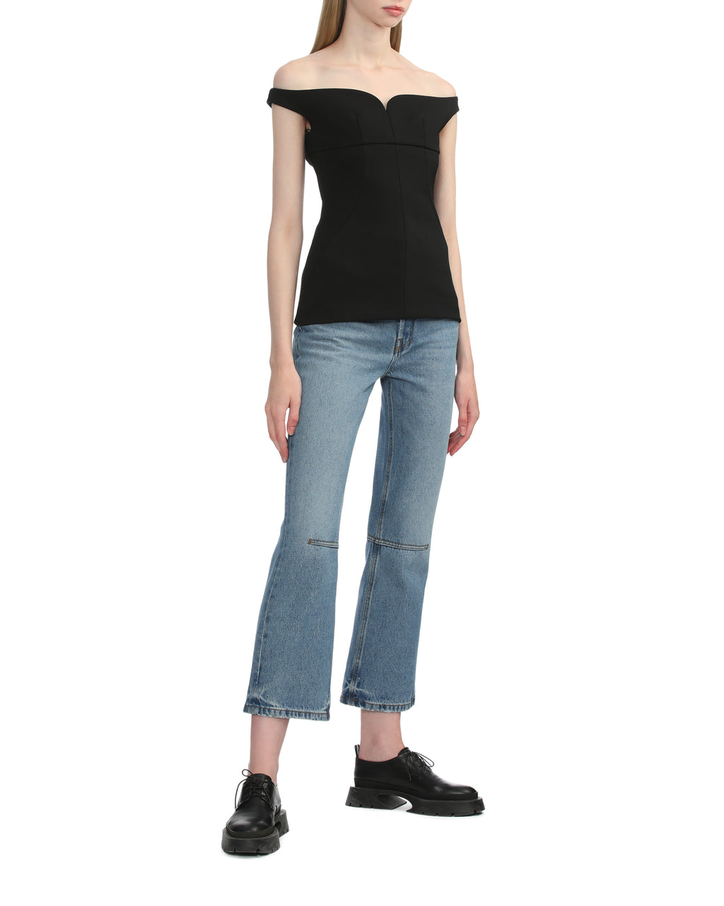 Off shoulder panelled top