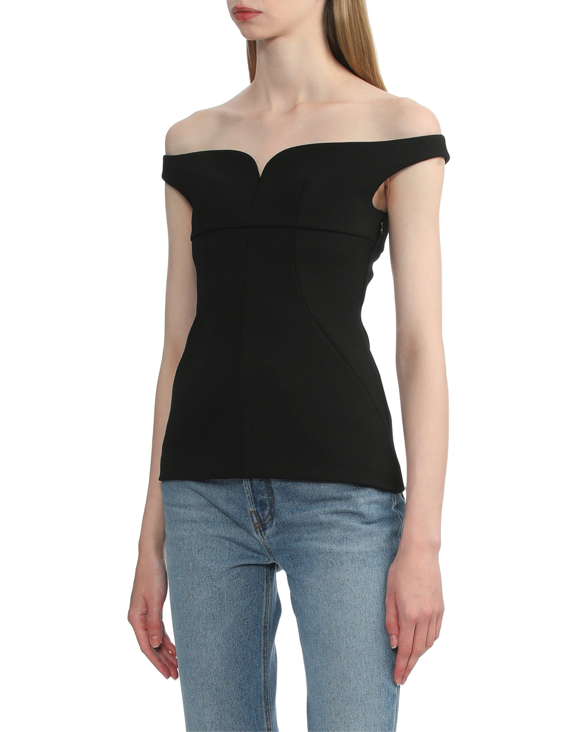 Off shoulder panelled top