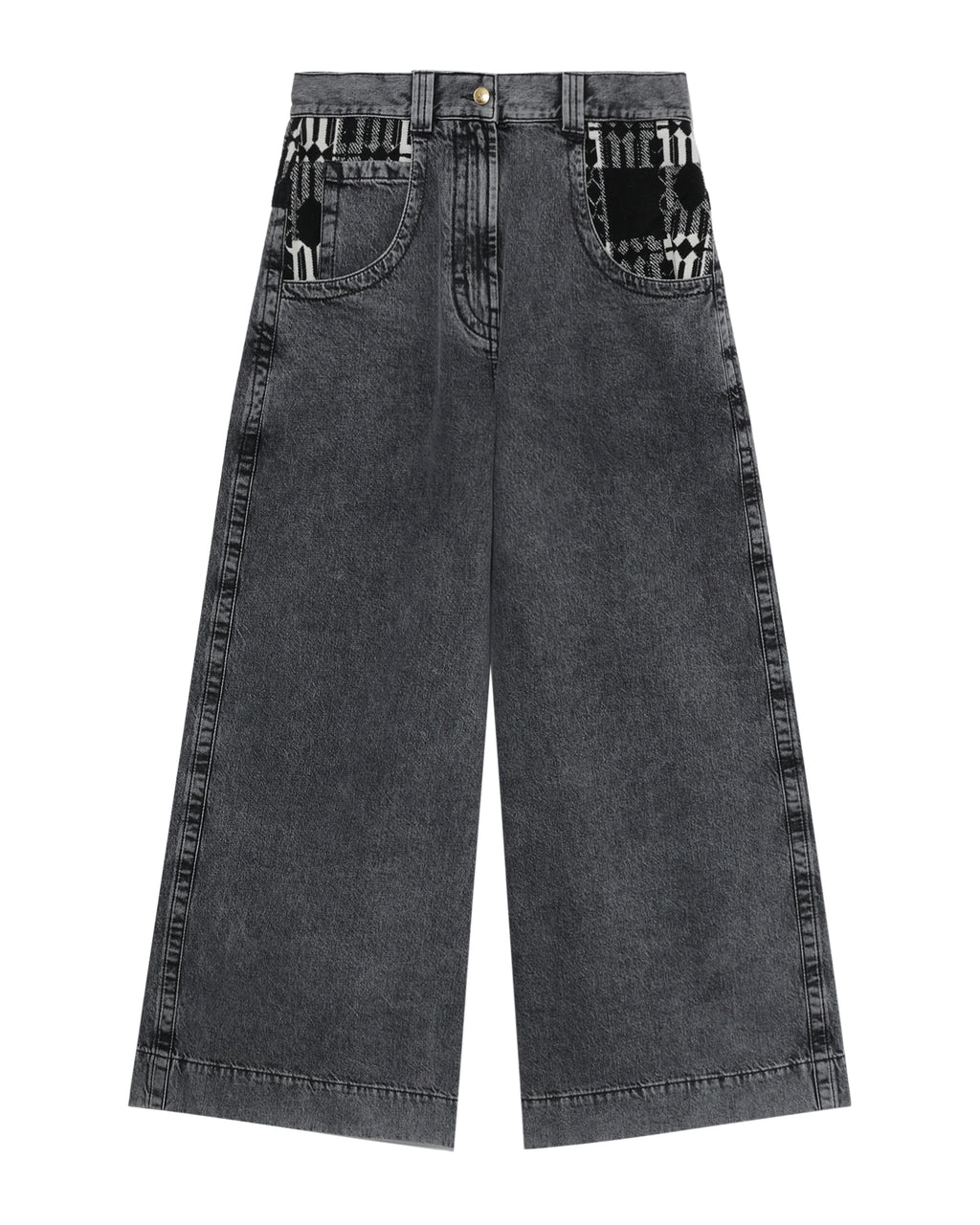 Monogram wide-leg jeans