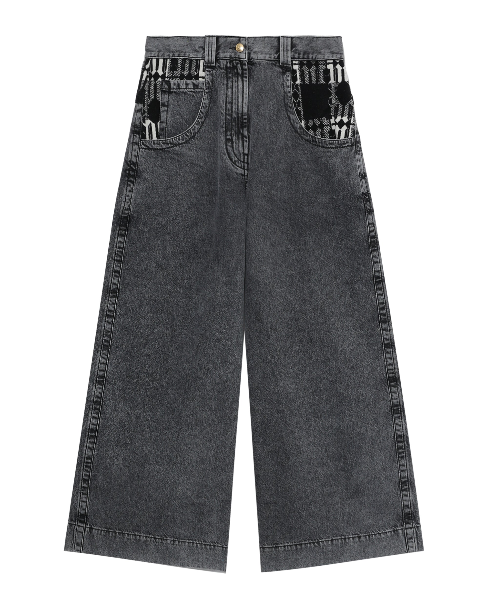 Monogram wide-leg jeans