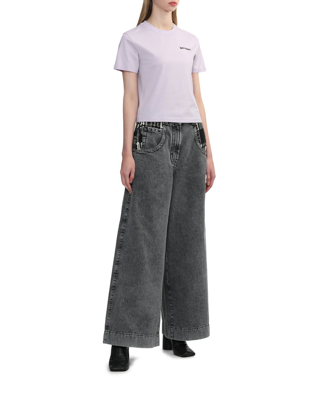 Monogram wide-leg jeans