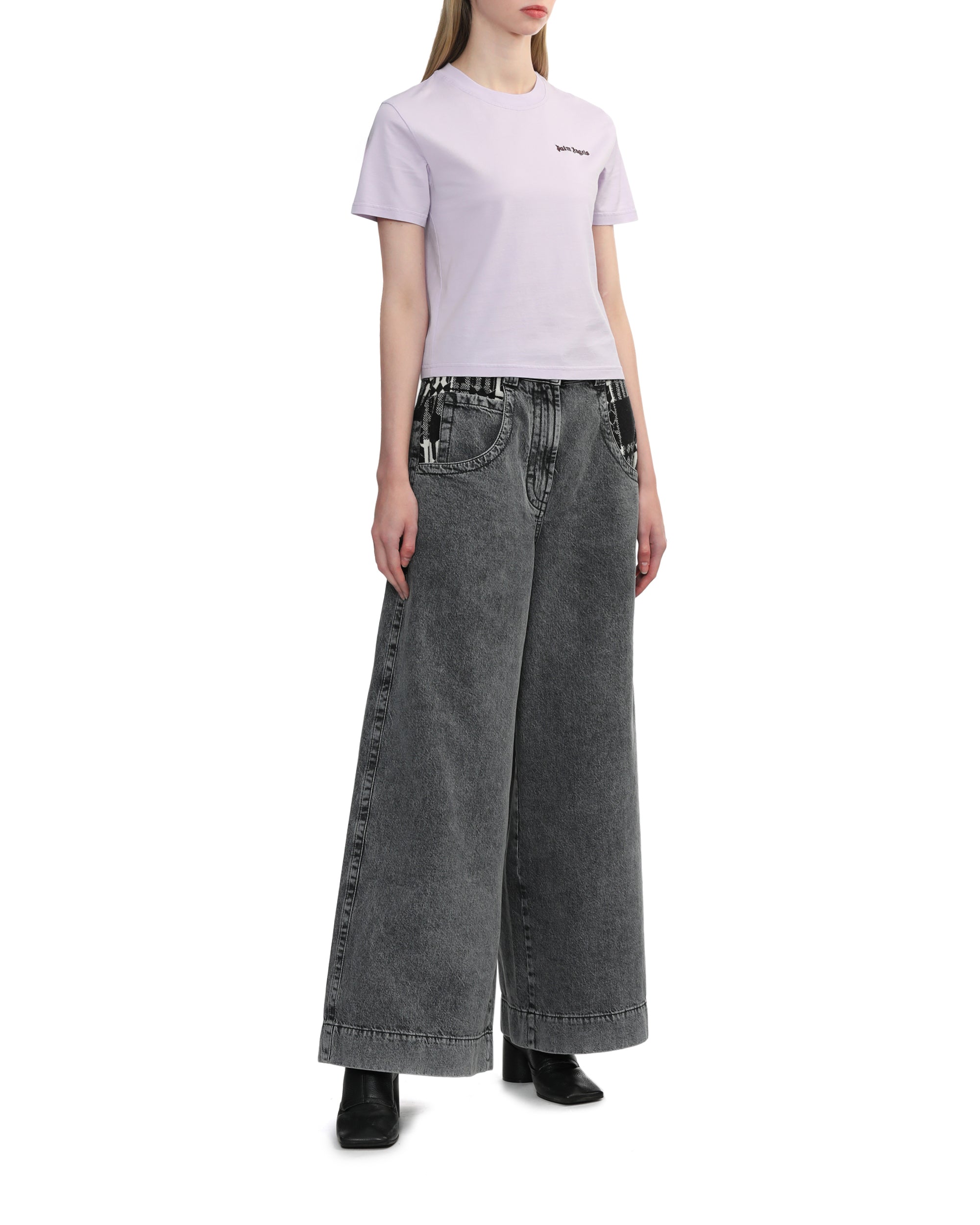 Monogram wide-leg jeans