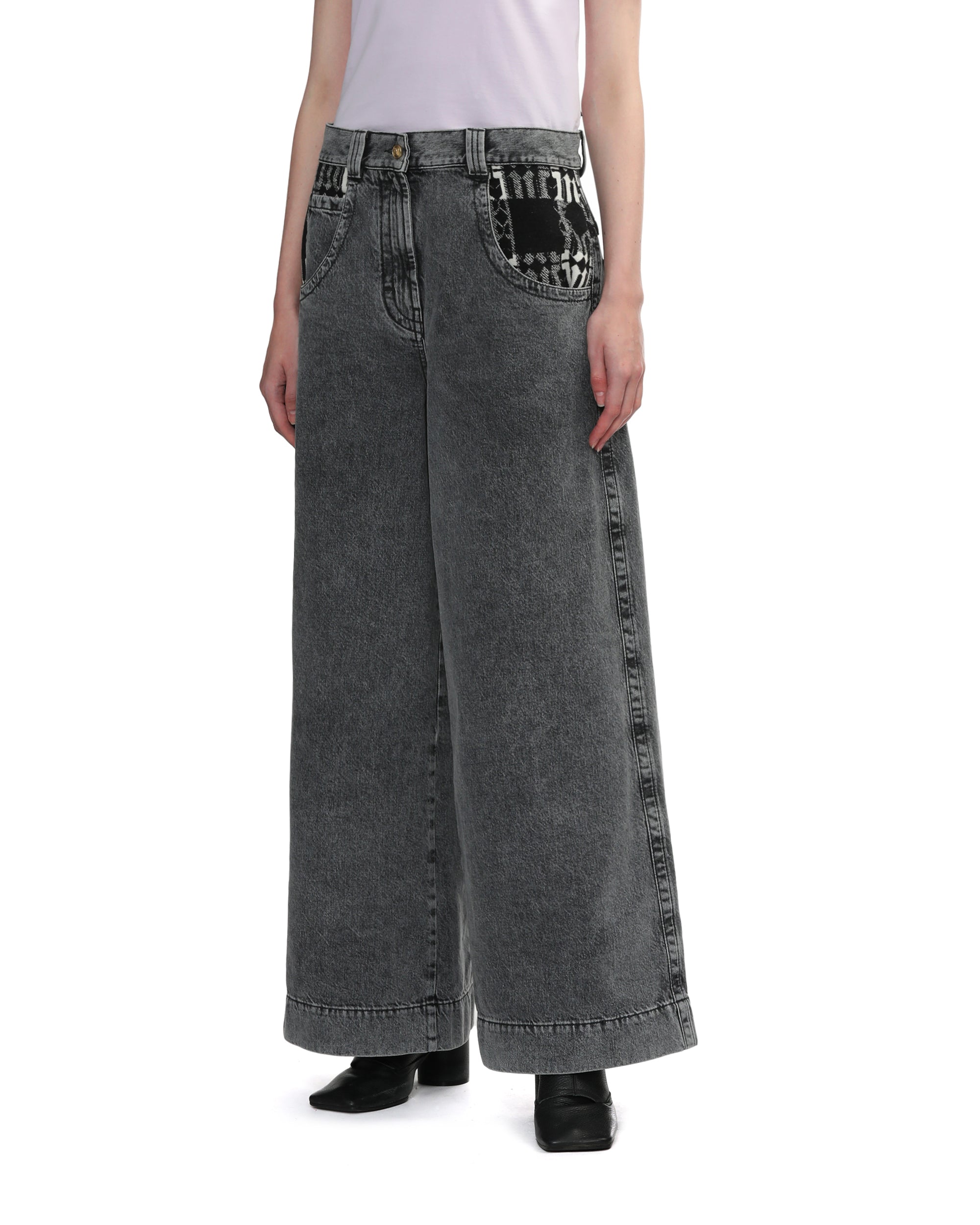 Monogram wide-leg jeans