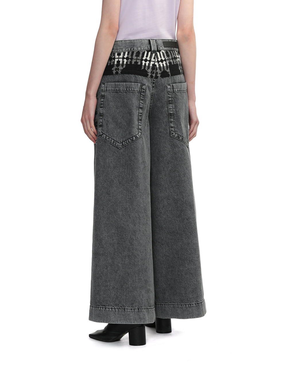 Monogram wide-leg jeans