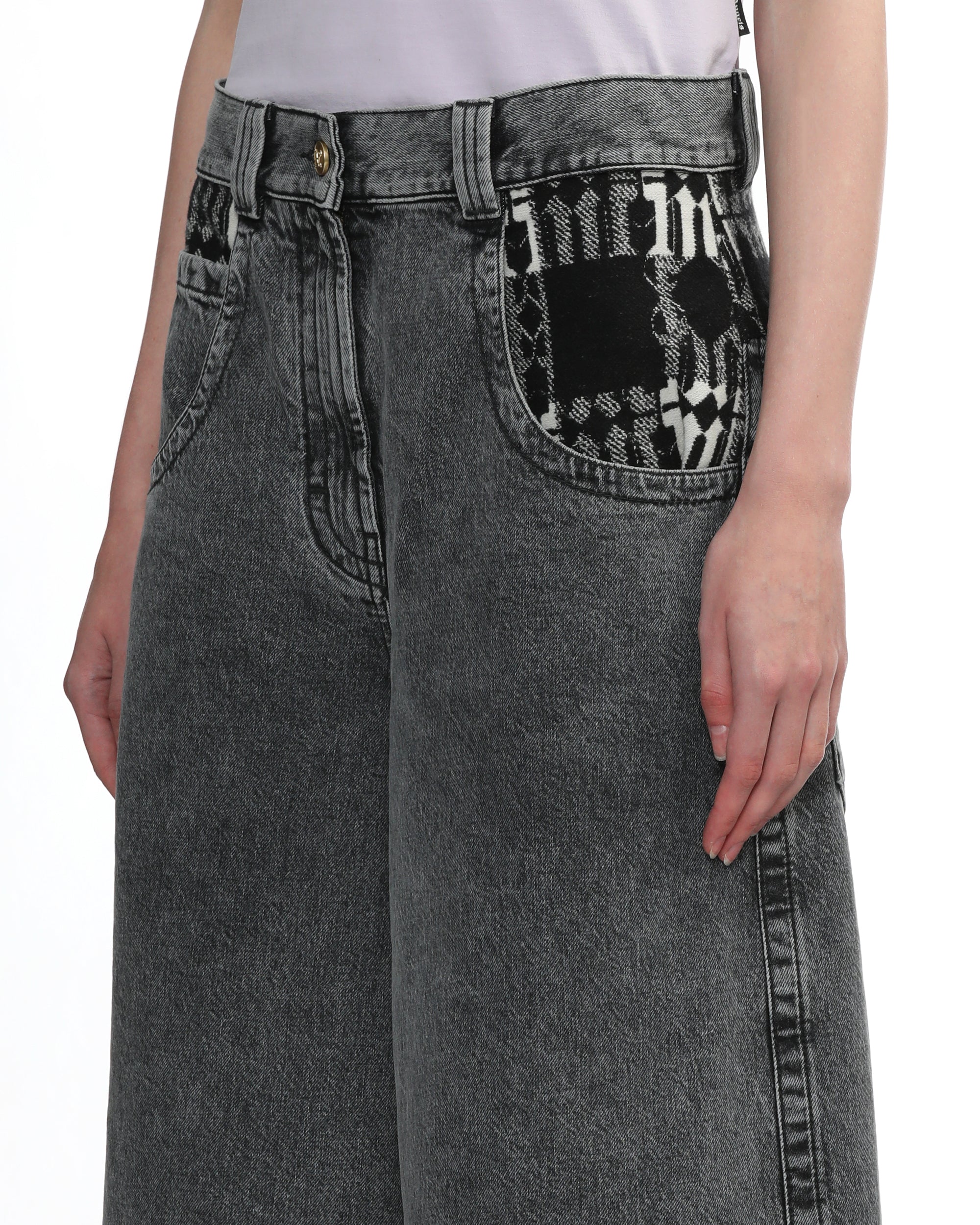 Monogram wide-leg jeans