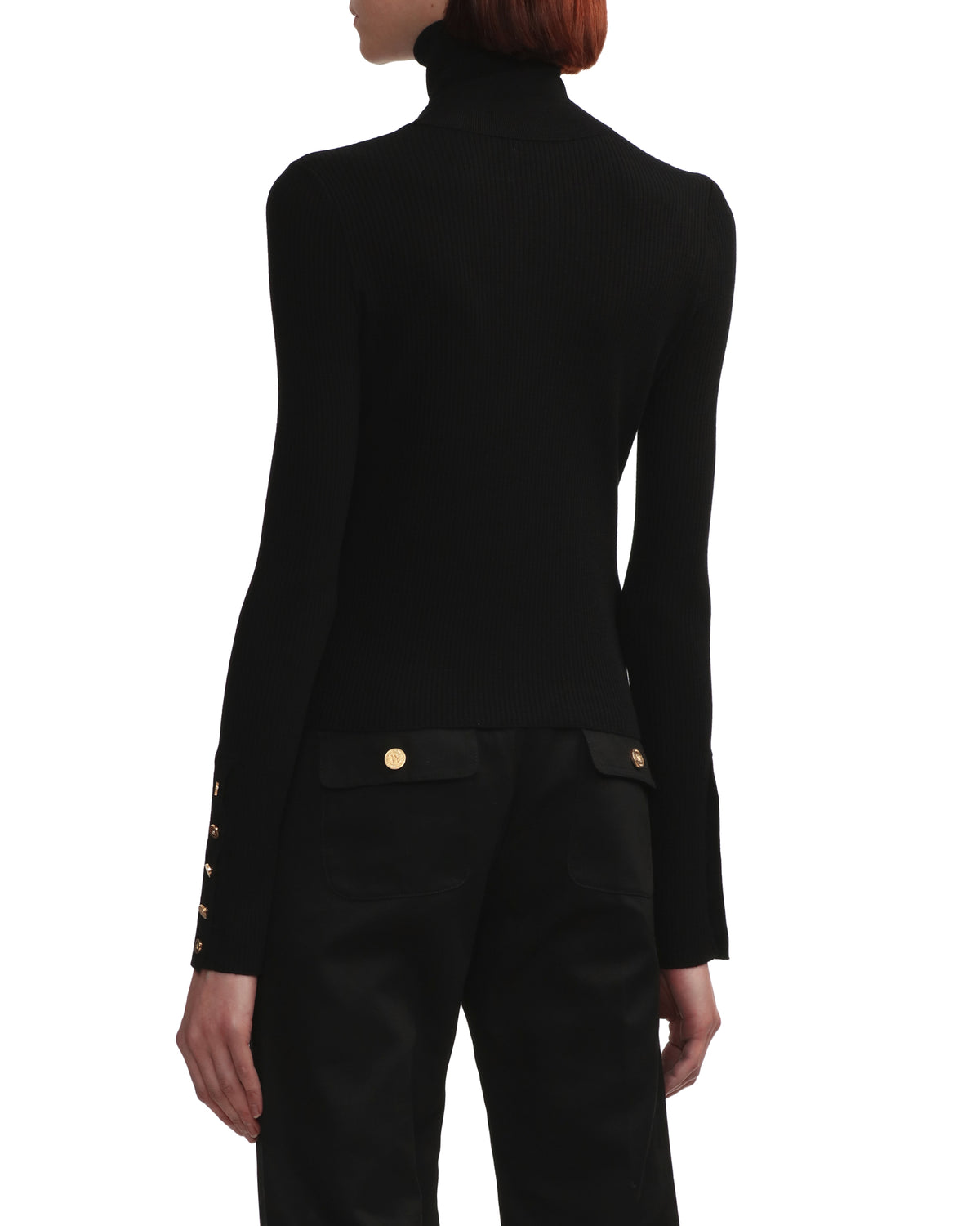 Turtleneck side open sweater