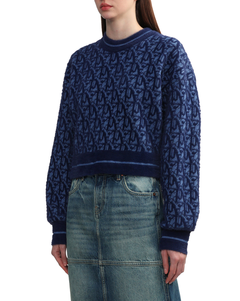 Jacquard monogram knitted sweatshirt